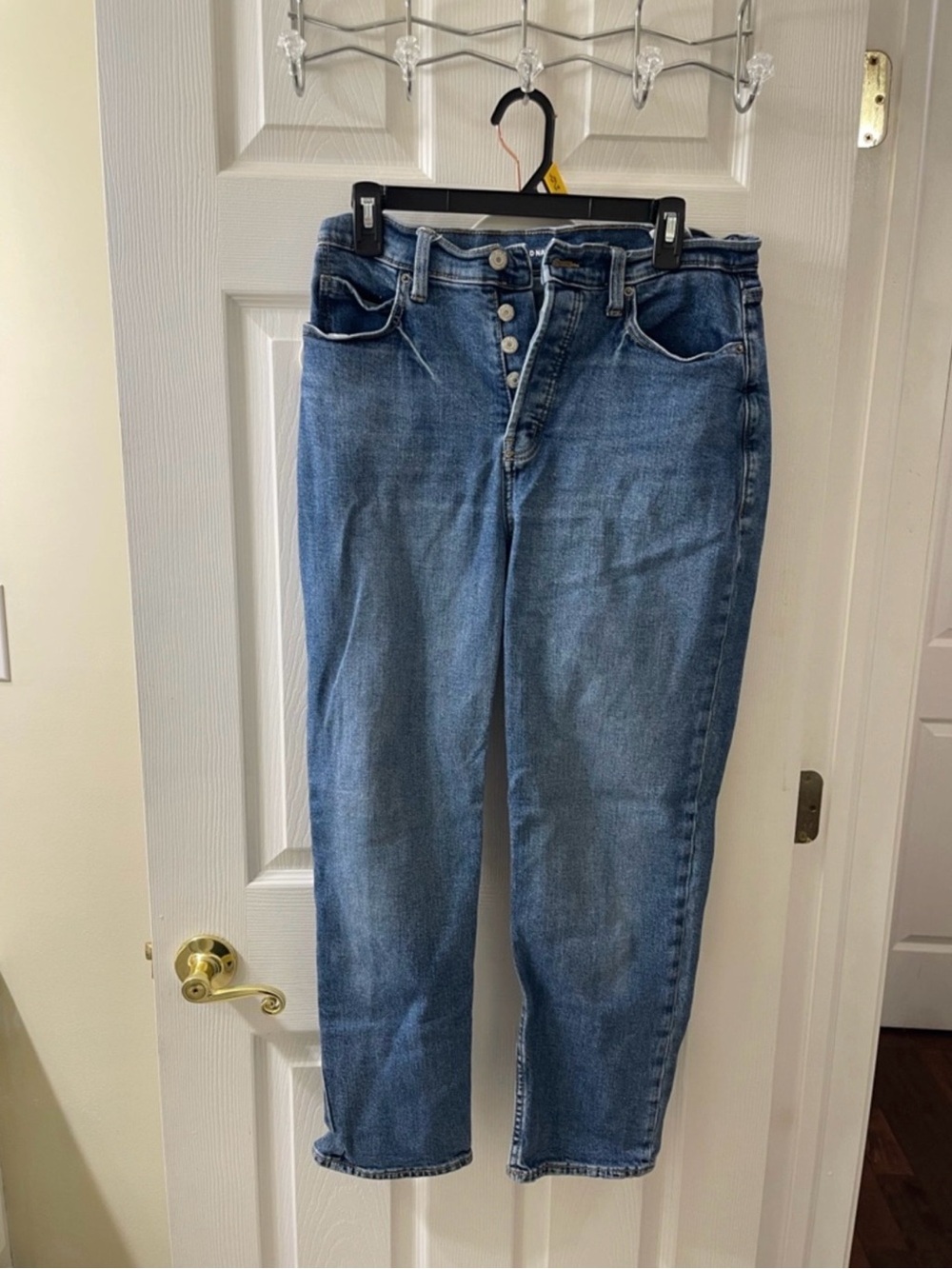 Old Navy Medium Blue Boyfriend Jeans with Button Fly